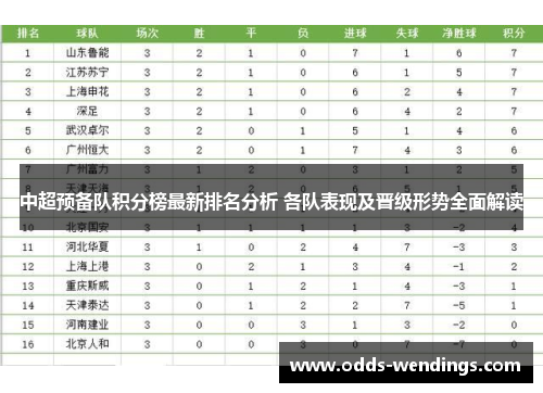 中超预备队积分榜最新排名分析 各队表现及晋级形势全面解读