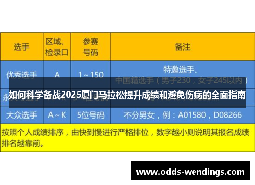 如何科学备战2025厦门马拉松提升成绩和避免伤病的全面指南